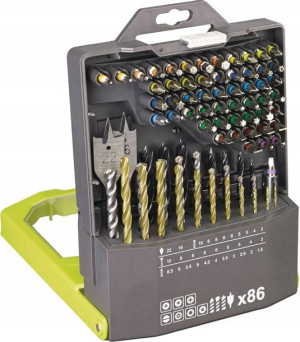 ZESTAW WIERTEŁ I BITÓW Ryobi RAK86MIXC Titanium 86