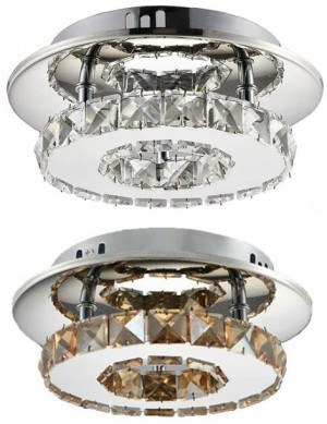 Lampa Sufitowa Kryształowa Plafon Glamour 8w