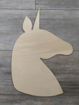 Drewniany jednorożec, ozdoba do pokoju 40cm
