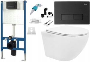 Zestaw Misa WC Carlo Podwieszana + Stelaż Black H