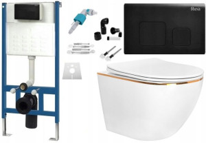 Zestaw Misa WC Podwieszana Edge + Stelaż Black F