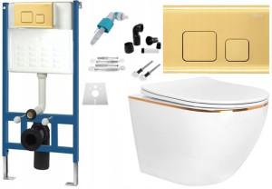 Zestaw Misa WC Podwieszana Edge + Stelaż Gold F
