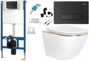 Zestaw Misa WC Podwieszana Edge + Stelaż Black H