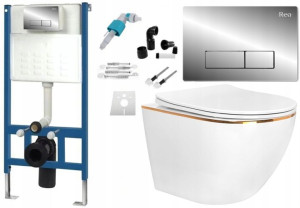 Zestaw Misa WC Podwieszana Edge + Stelaż Chrom H