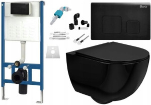 Zestaw Misa WC Podwieszana Czarna + Stelaż Black F
