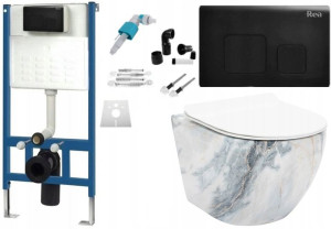 Zestaw Misa WC Podwieszana Granit + Stelaż Black F