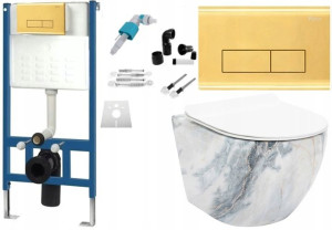 Zestaw Misa WC Podwieszana Granit + Stelaż Gold H