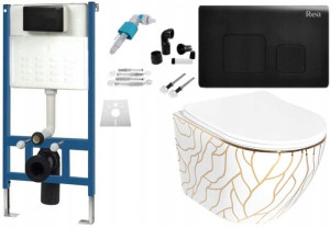 Zestaw Misa WC Podwieszana Wave + Stelaż Black F