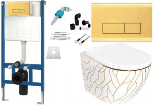 Zestaw Misa WC Podwieszana Wave + Stelaż Gold H