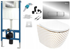 Zestaw Misa WC Podwieszana Diamond Stelaż Chrom H