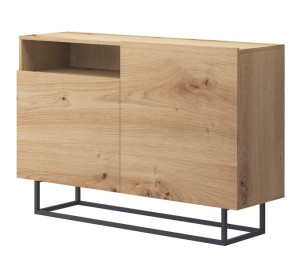 komoda szafka dąb artisan/grafit/biały CUBIC CK120 loft
