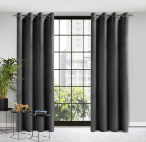 Zasłona Gotowa D91 Rosa 140x250 Cm Czarny