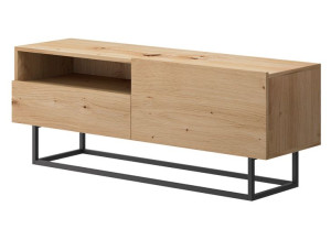 szafka RTV stolik dąb artisan/biały CUBIC CRTVSZ120 loft