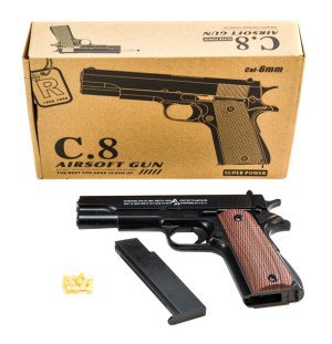 Metalowy Pistolet Na Kulki C8 Airsoft Gun 6mm