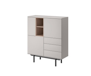 komoda szafka szuflady NOXI szary hickory 100cm grafit