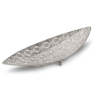 Patera Dekoracyjna Ameli (03) 46x16x9 Cm Srebrny