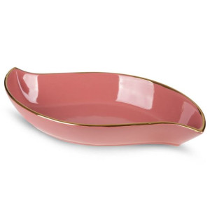 Patera Dekoracyjna Sibel (02) 36x19x6 Cm Ciemnoróżowy