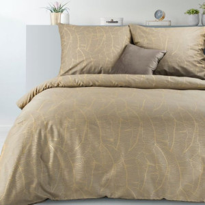 Komplet Pościeli W Pudełku Metalic3 160x200 Cm, 2 Szt. 70x80 Cm Beżowy