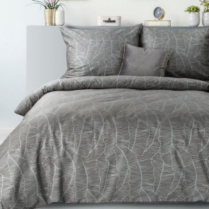 Komplet Pościeli W Pudełku Metalic4 160x200 Cm, 2 Szt. 70x80 Cm Stalowy