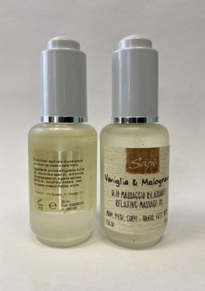 Olio massaggio rilassante Vaniglia & Melograno