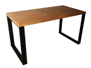 Biurko loft z dębowym blatem 120x70 cm Czarne