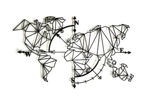 Dekoracja scienna "Mapa Geo Compass"