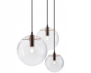 Lampa Wisząca Szklana Kula Rose Gold Lassi 25cm