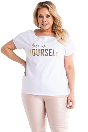 Bluzka NUNA t-shirt yourself biała 44