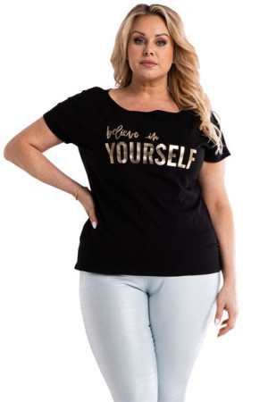 Bluzka NUNA t-shirt yourself czarna 44