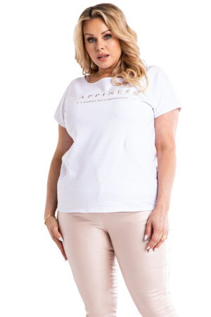 Bluzka NUNA t-shirt happiness biała 42
