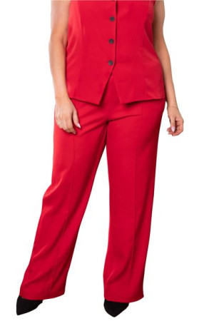 Spodnie ANSELMA z przesz.kantem czerwone 56 PLUS SIZE