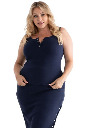 Bluzka MURCJA top dzianinowy napy granat 56 PLUS SIZE