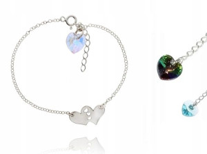 Bransoletka Swarovski dwa Serca GRAWER GRATIS