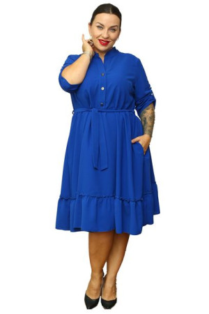 Sukienka VIKTORA z falbanką chaber 52 PLUS SIZE