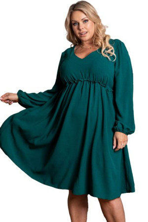 Sukienka RÓŻYCZKA p.biust. falbanka b.zieleń 48 PLUS SIZE