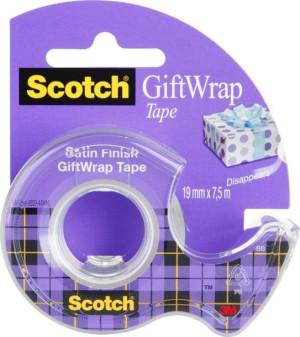 Taśma klejąca samoprzylepna 3M Scotch Gift Wrap na mini-dyspenserze 19 mm x