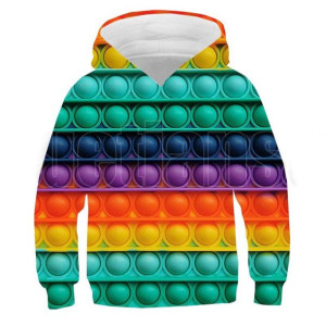 Bluza Męska Chłopięca Z Kapturem Z Efektem 3d Push Pop Bubble L