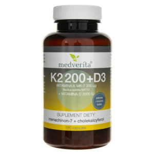 Medverita Witamina K Vitamk7® 200 µg + D 2000 IU - 120 kapsułek