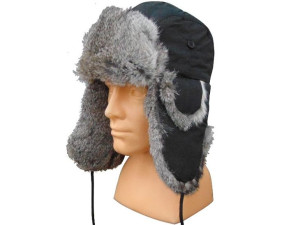 Czapka Uszatka Naturalne Futro Mfh M Czarny