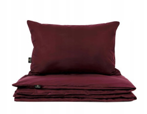 POŚCIEL BAWEŁNIANA 160x200 + 70x80 Premium Bordo