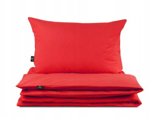 POŚCIEL BAWEŁNIANA 180x200 + 70x80 Premium Czerwon