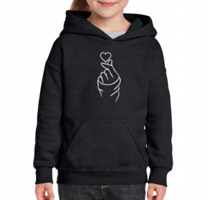 Bluza BTS Finger Heart dziecięca czarna 128