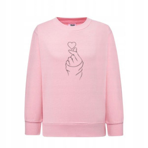Bluza BTS Finger Heart dziecięca różowa 152