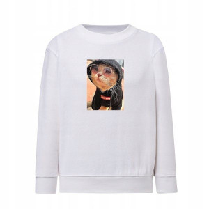 Bluza Kot w bluzie dziecięca biała 140