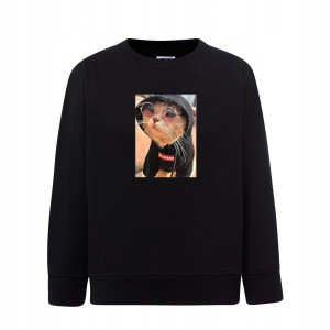 Bluza Kot w bluzie dziecięca czarna 128