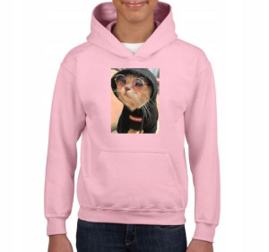 Bluza kot w bluzie supreme dziecięca różowa 140