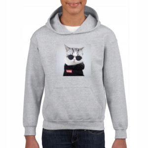 Bluza kot w bluzie supreme dziecięca szara 128