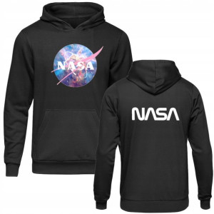 Bluza nasa NASA dziecięca 2 nadruki CZARNA 128