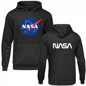 Bluza nasa NASA dziecięca 2 nadruki CZARNA 140