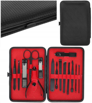 Zestaw Manicure Cążki Nożyczki Paznokci 16 El Etui